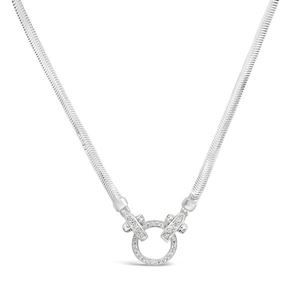 Lumi Circle Herringbone Necklace - Silver