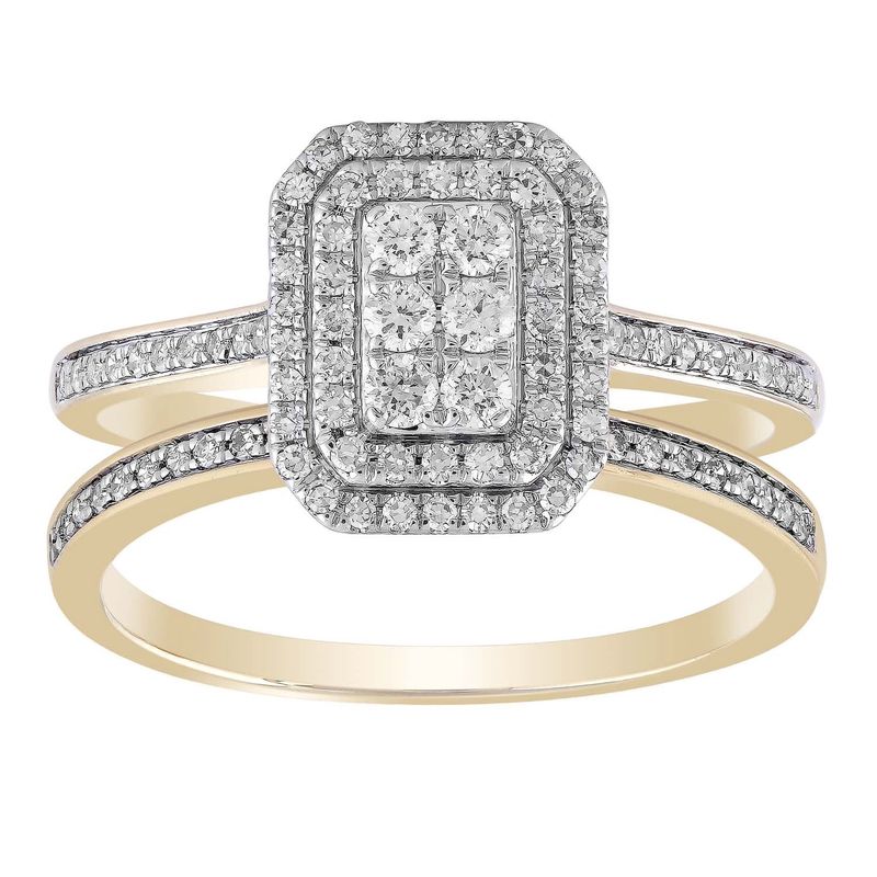 * 9K YG 0.50CT HI I1 DIAMOND RING SET IGR-38227-050-Y-P