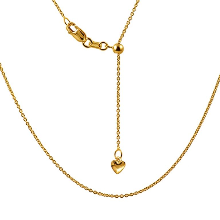 18CT ITALIAN 1.10MM CABLE SLIDER CHAIN ISN30/47/18Y