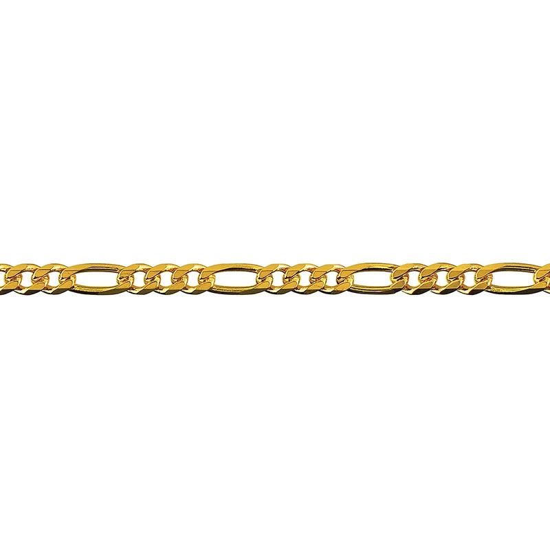 9ct Yellow Gold Bevelled Diamond cut Figaro Chain