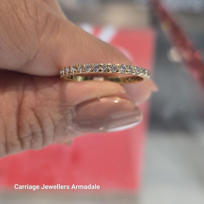 18ct Yellow Gold Pavé-Set Diamond Wedding Ring