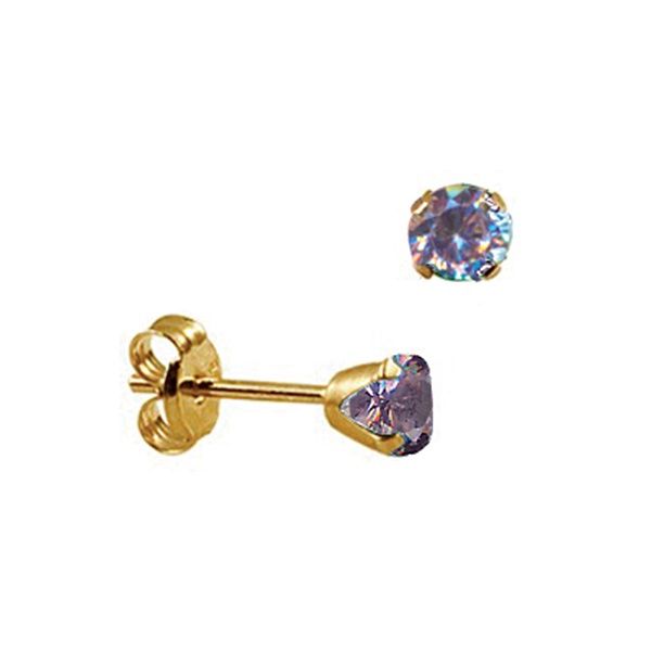 9CT 4MM ALEXANDRITE CZ BIRTHSTONE STUD 4MMAX/6/9Y