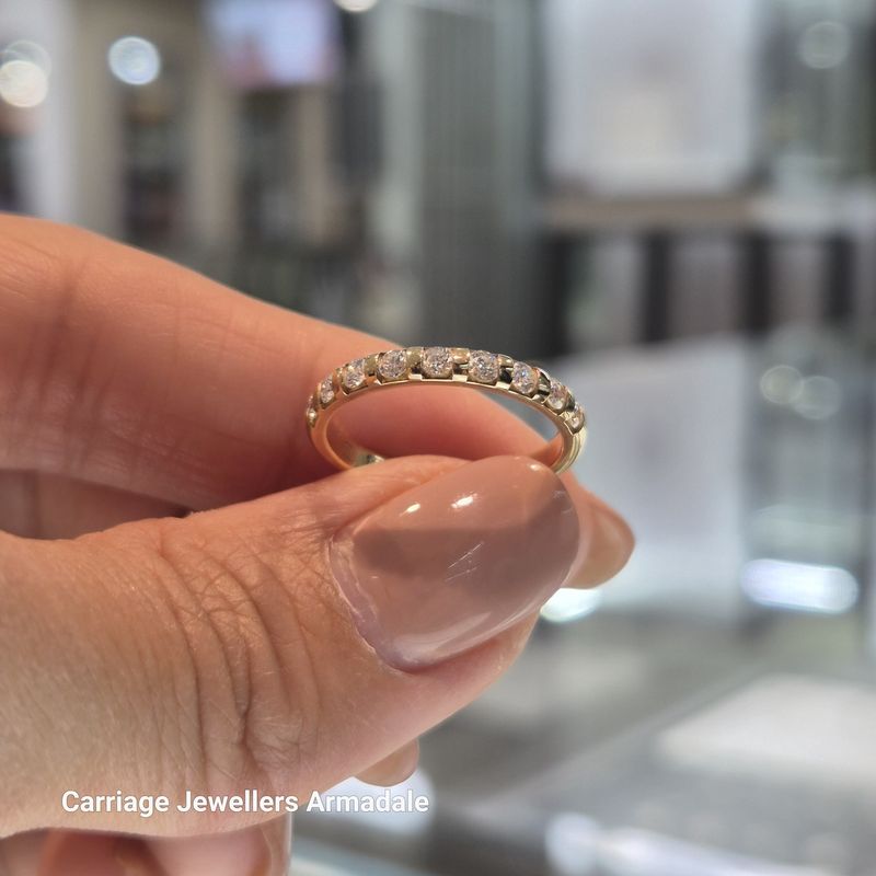 9ct Yellow Gold Diamond set Wedding Ring