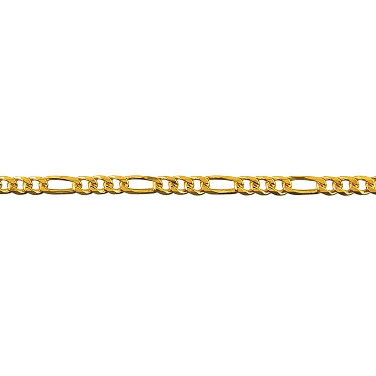 9CT BEVELLED DIAM CUT FIGARO BRACELET BFD83/19/9Y