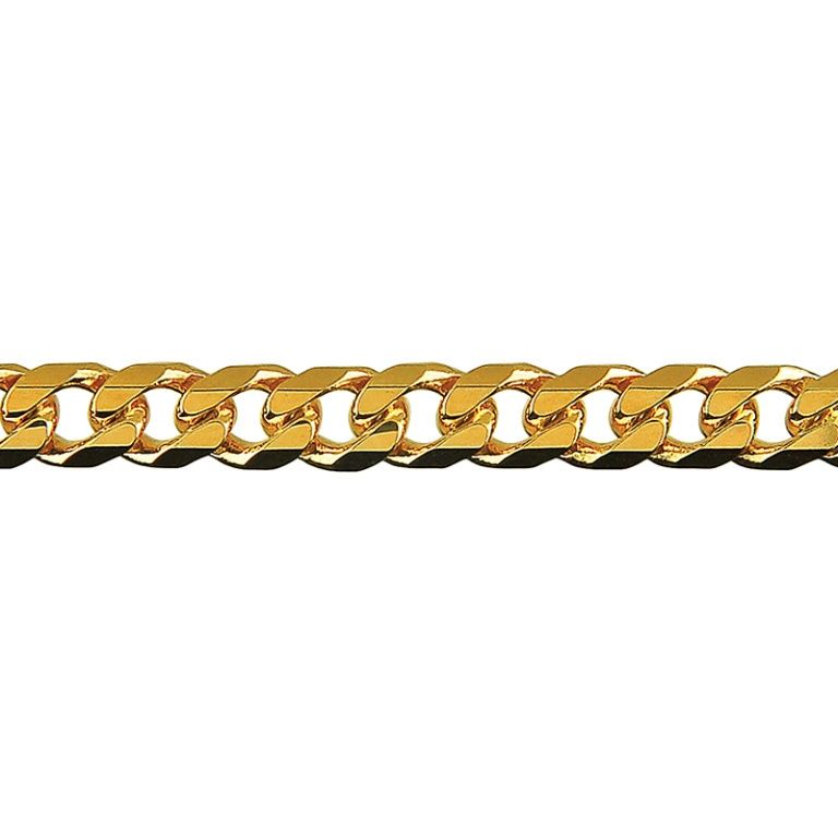 9CT Yellow gold BEV Diamond cut Curb Chain, 60cm long BCD150/60/9Y