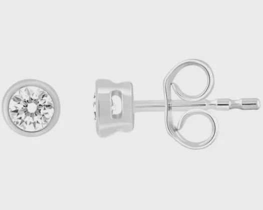 9K WG 0.20ct F VS ROUND LGD STUD E/R LGER-61203-020