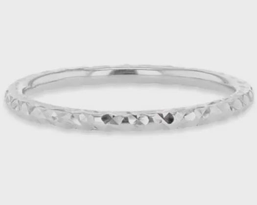 9K WG SOLID DIA CUT STACKER RING 5.83.6171-N