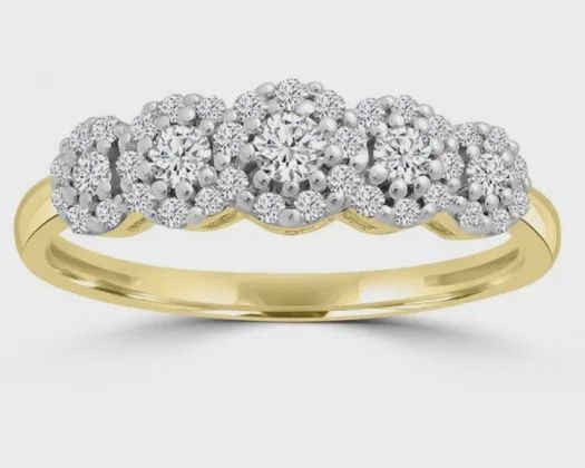 9K YG 0.39ct HI SI DIA VINTAGE RING AJR24250-Y-P