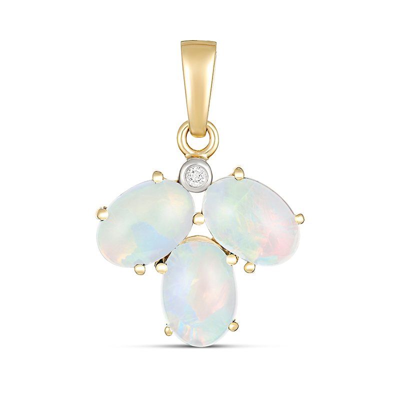 9kt y/gold 7x5mm oval (x3) solid opal (1.19ct) and diamond pdt PO897-SDC