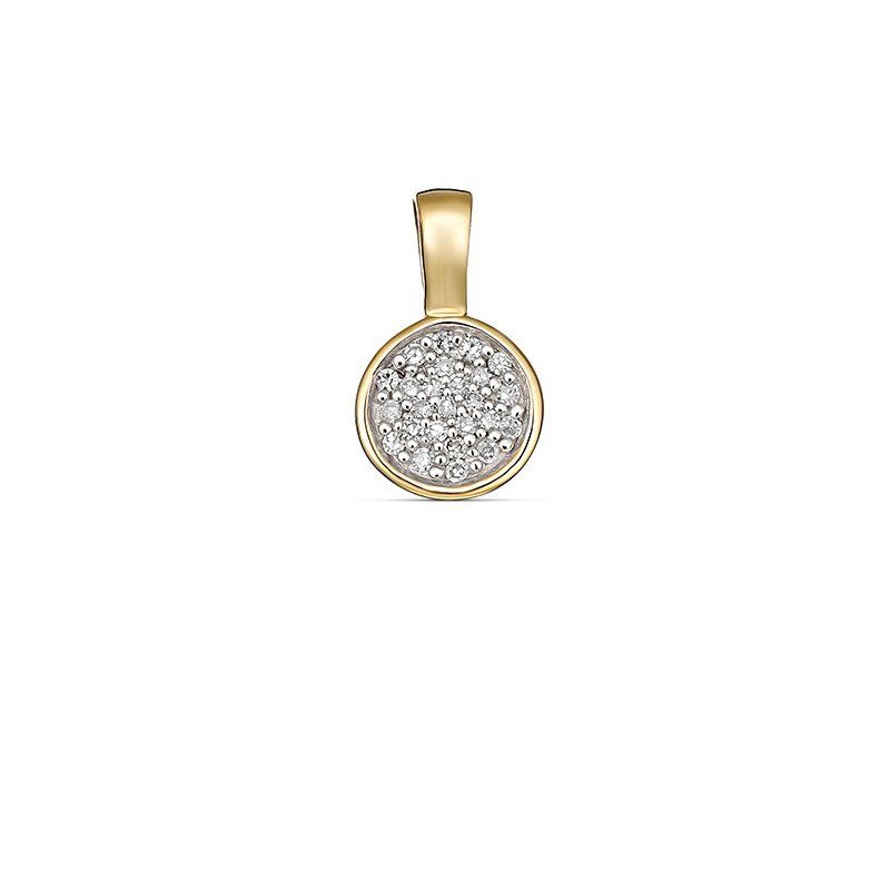 9KT YG DIAMOND TWD=0.03CT ROUND PENDANT P2004-DC