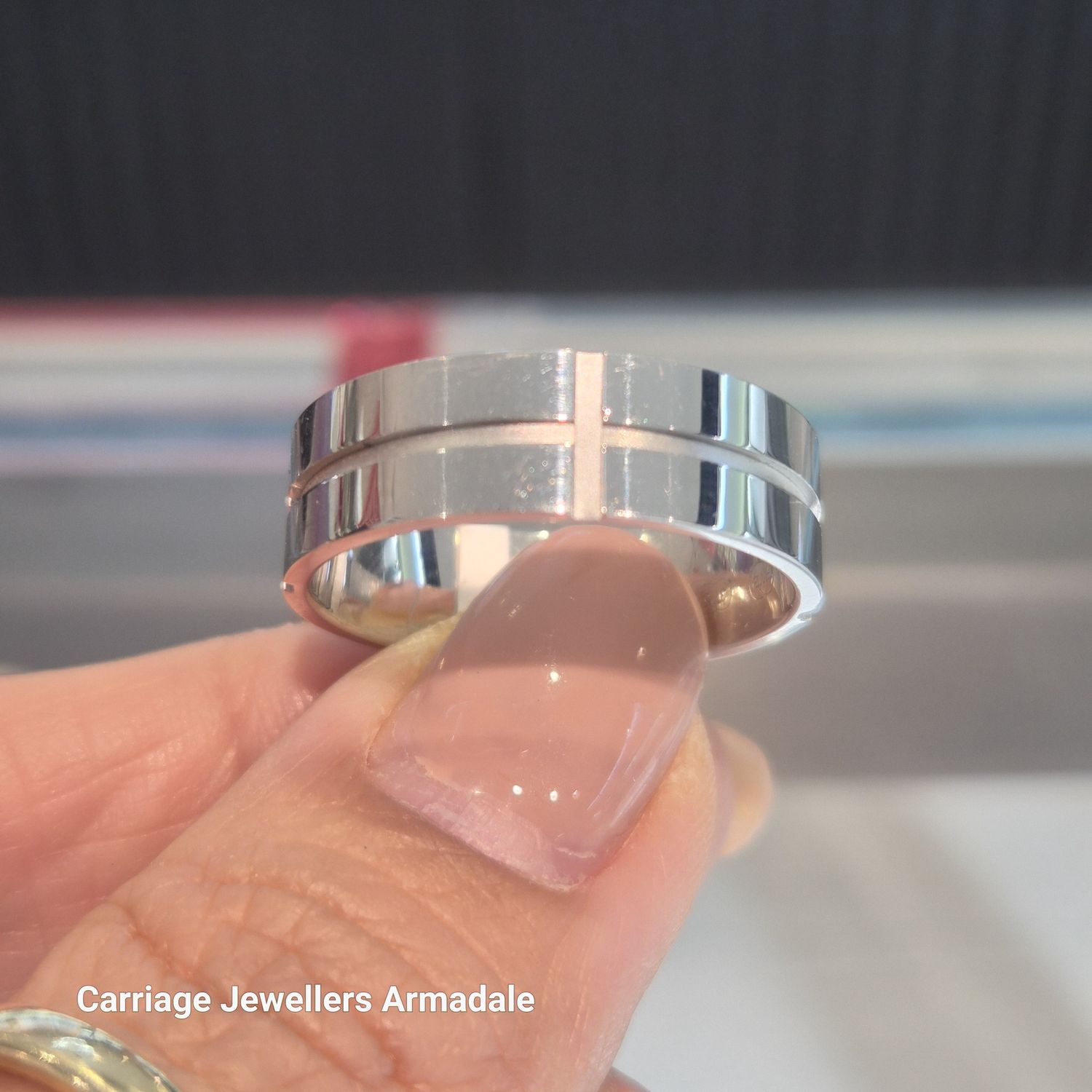 9CT White Gold  Wedding band  8.12 gm 9R915