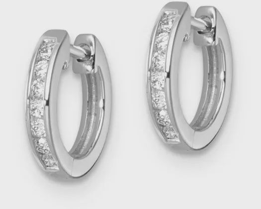 9K WG 0.10ct F VS LGD HUGGIE LGER-42479-010-W