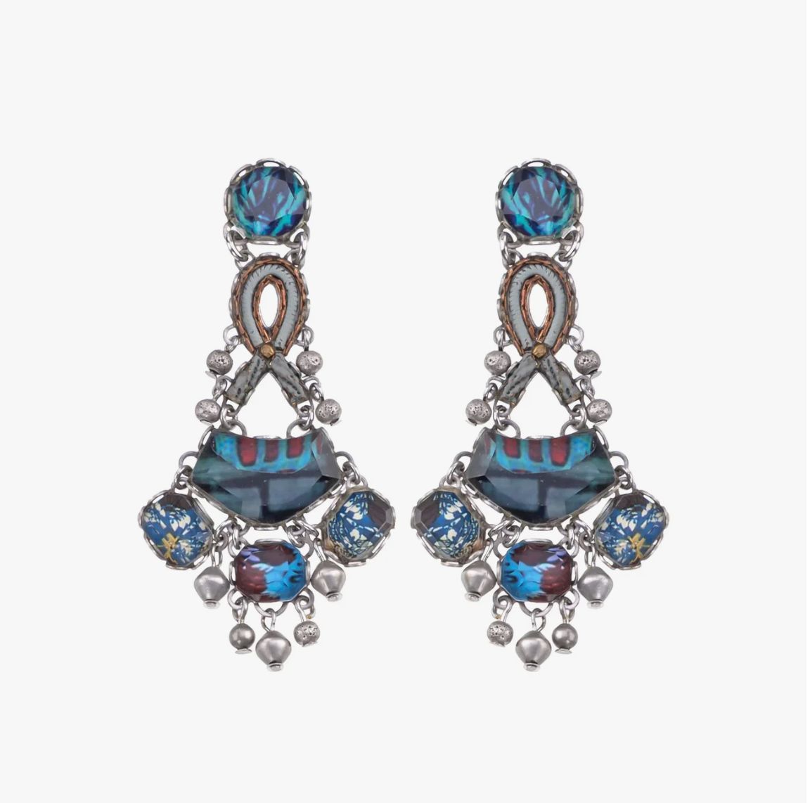 Ayala Bar - Blue Long Earrings Magical Notes Set, Ahava. R2137