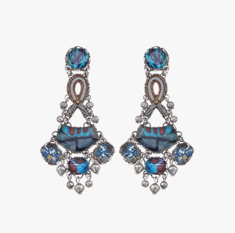 Ayala Bar - Blue Long Earrings Magical Notes Set, Ahava. R2137