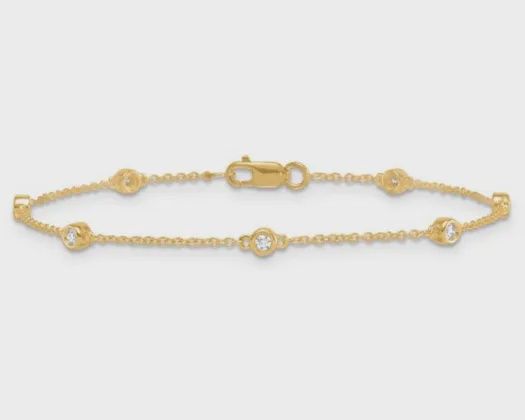 9K YG 0.15ct F VS LGD STATION BRC 18CM LGBR-45444-015-7-Y