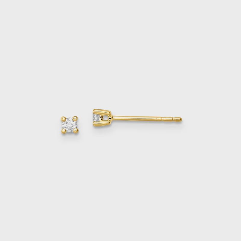 9K YG 0.10ct F VS LGD RBC 4 CLAW STUDS LGER-230021-010-Y