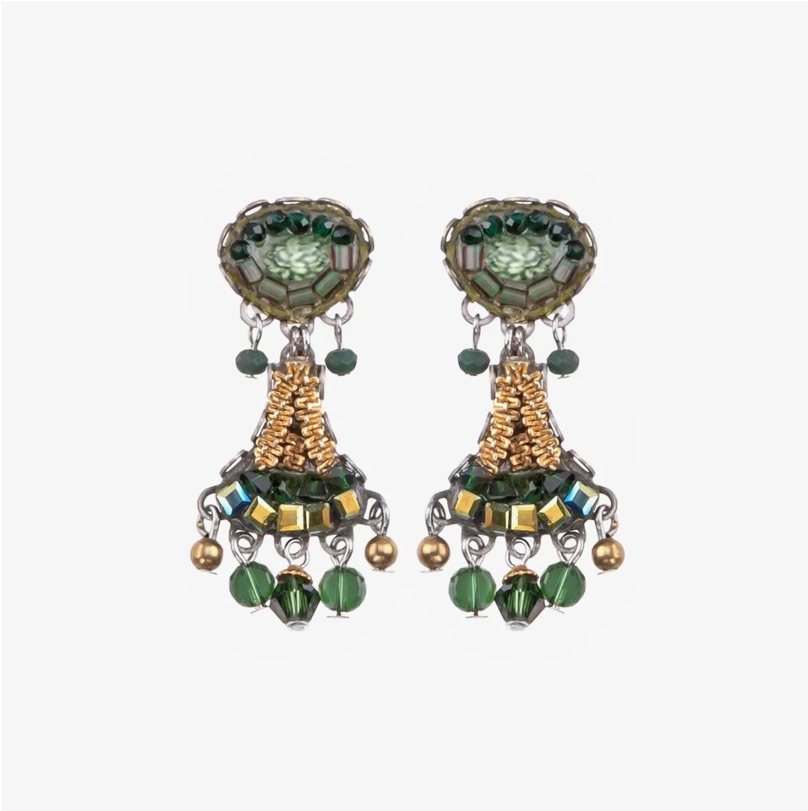 Ayala Bar - Green Painty Earrings Viridian Mood Set, Winona C2091