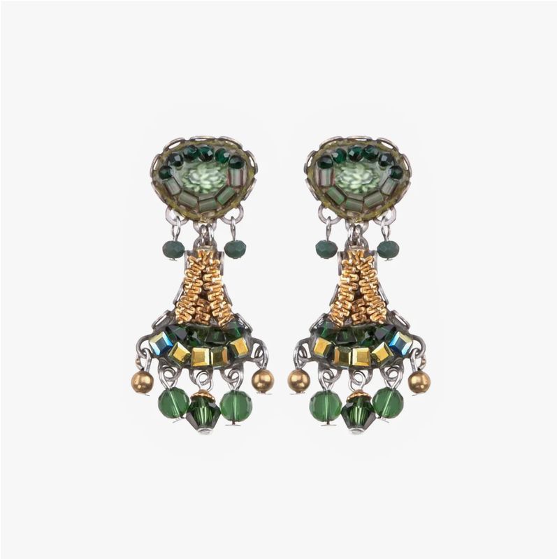 Ayala Bar - Green Painty Earrings Viridian Mood Set, Winona C2091