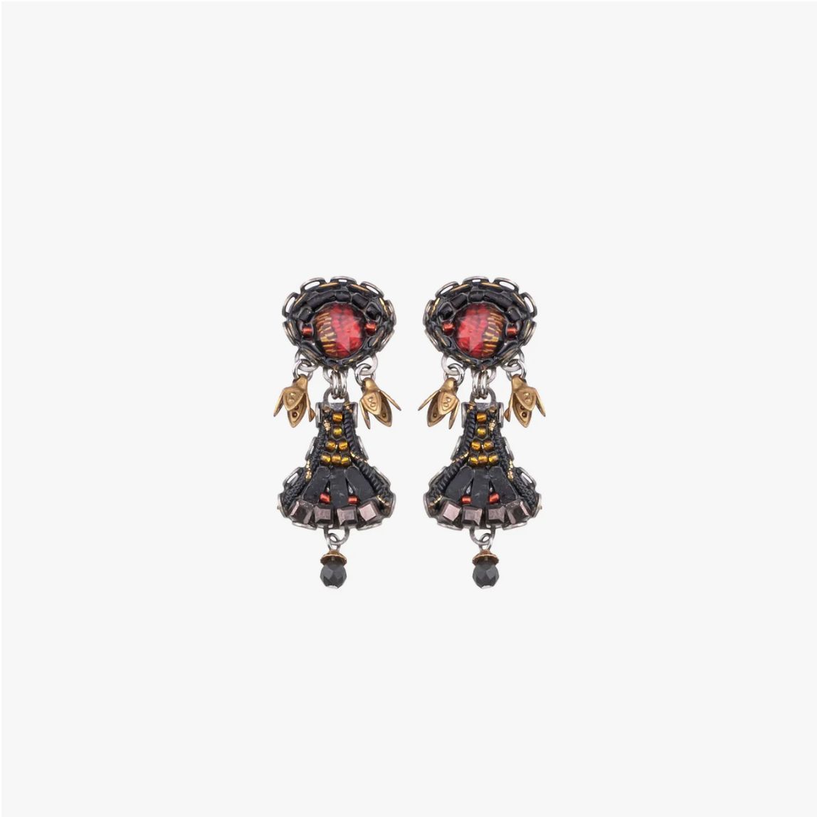Ayala Bar - Black Casual Earrings Tiger Eye Set, Soteria C2106