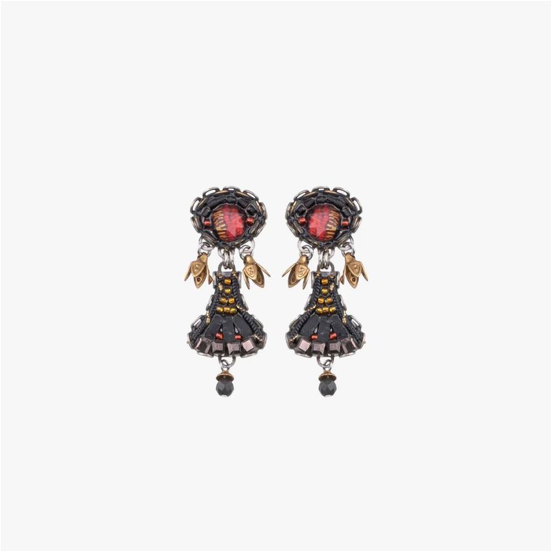 Ayala Bar - Black Casual Earrings Tiger Eye Set, Soteria C2106