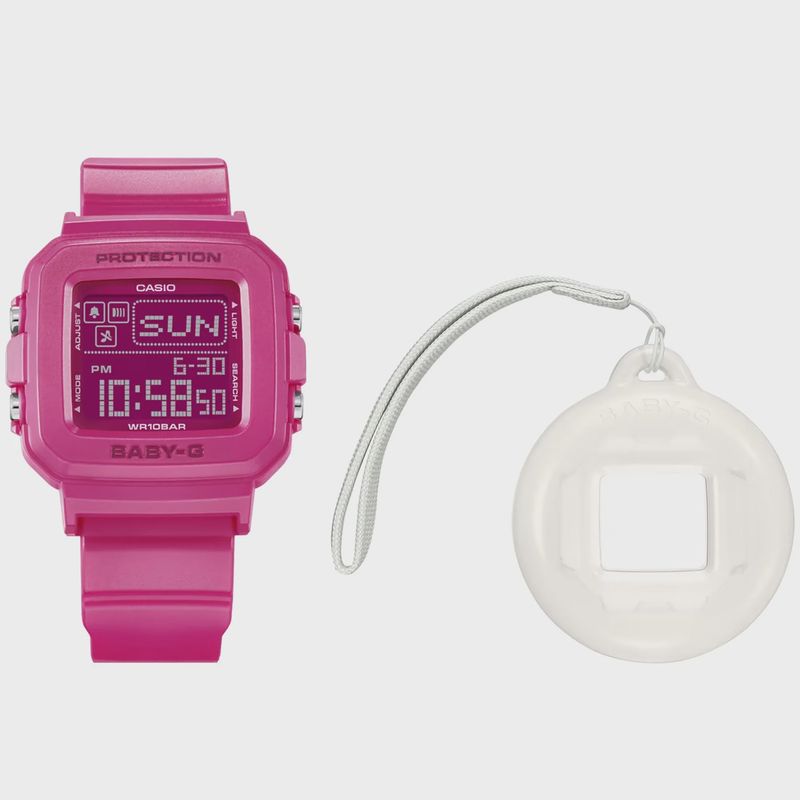 CASIO baby G dig Y2K holder set 100m, pink band, white holder BGD10K-4D