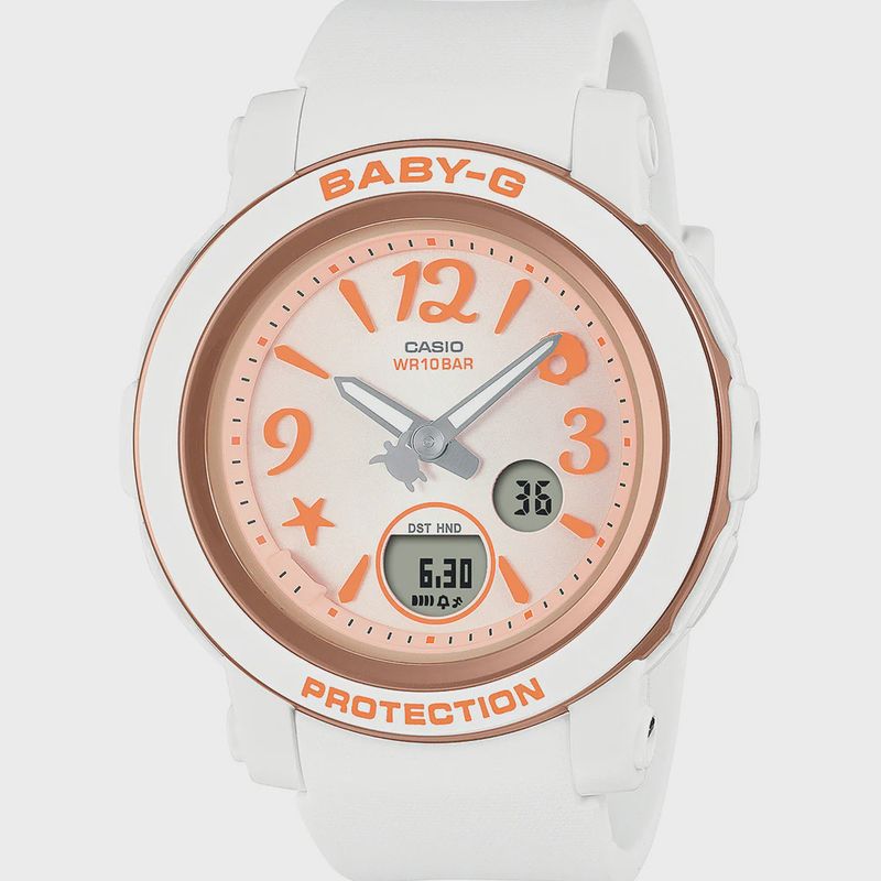 CASIO Baby G Duo under the Sea,orange face,white resin BGA290US-4A