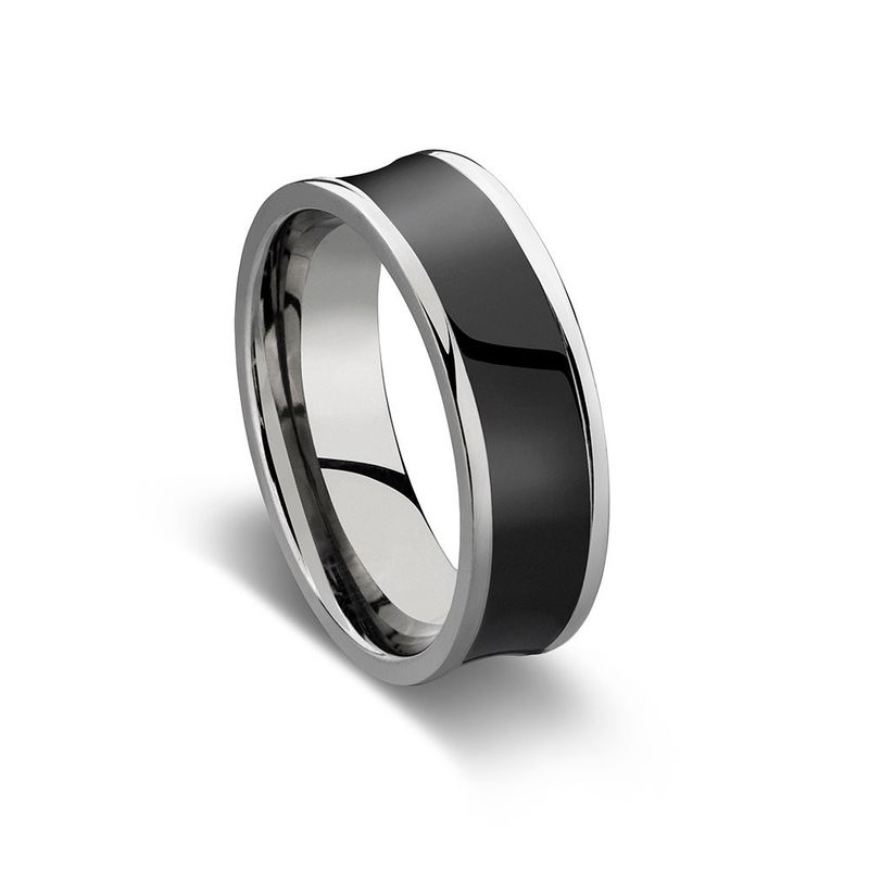 Blaze zirconium men’s black plated and steel ring size 10 ZIR9-SIZE10