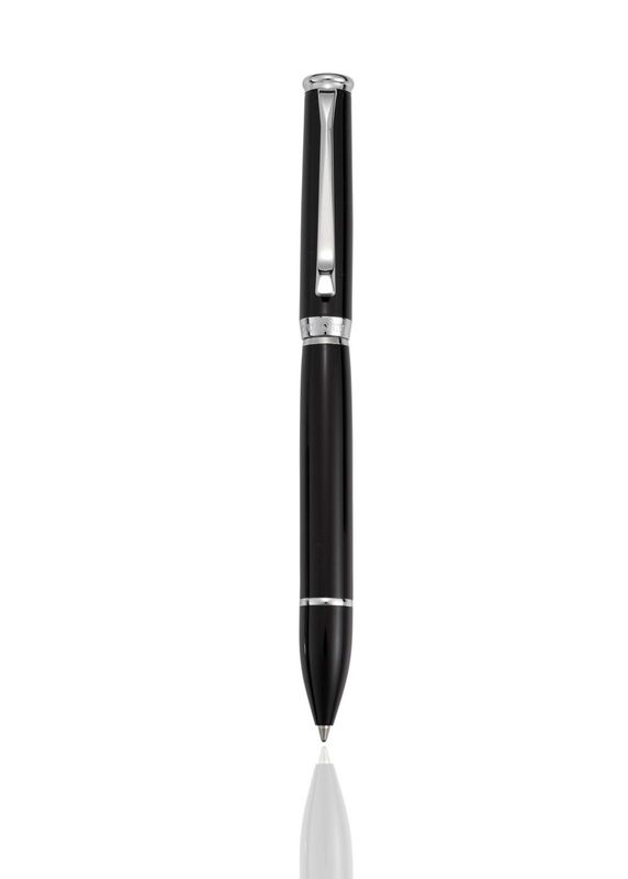 black lacquer/silver ballpoint pen 800-17
