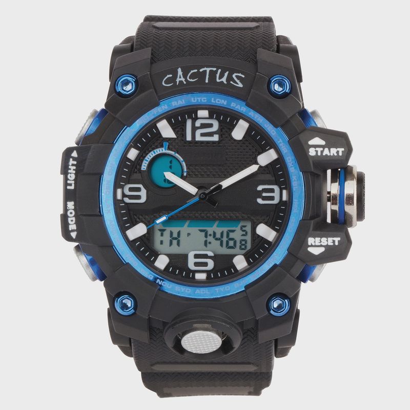 Cactus Mighty Tough Black &amp; Blue Analogue Digital Watch CAC-126-M01
