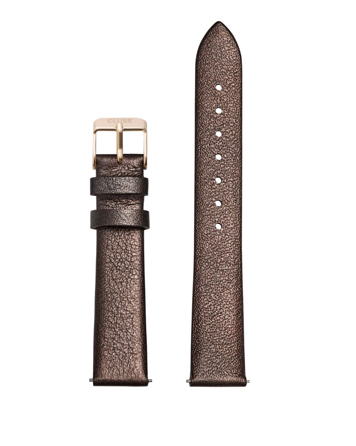 Cluse - Strap 16mm Leather Chocolate Brown Metalic/Gold CS1408101051