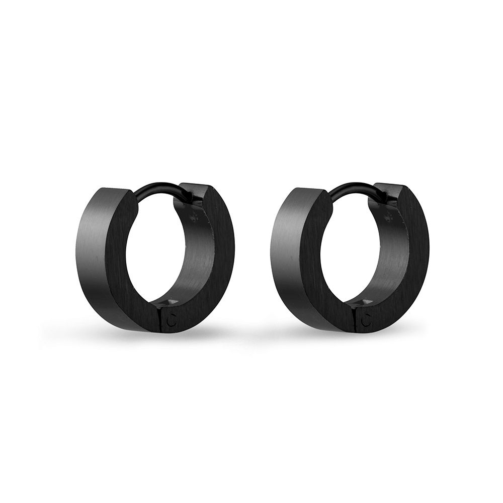 DPI - Blaze black coating stainless steel men’s huggies in matte finish 4mm SSE85-BLK