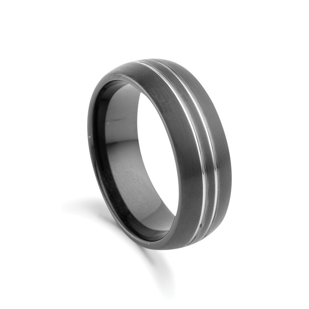 DPI - Blaze Infinity tungsten mens matte black and polished lines ring size 10.5 TSR15-10.5