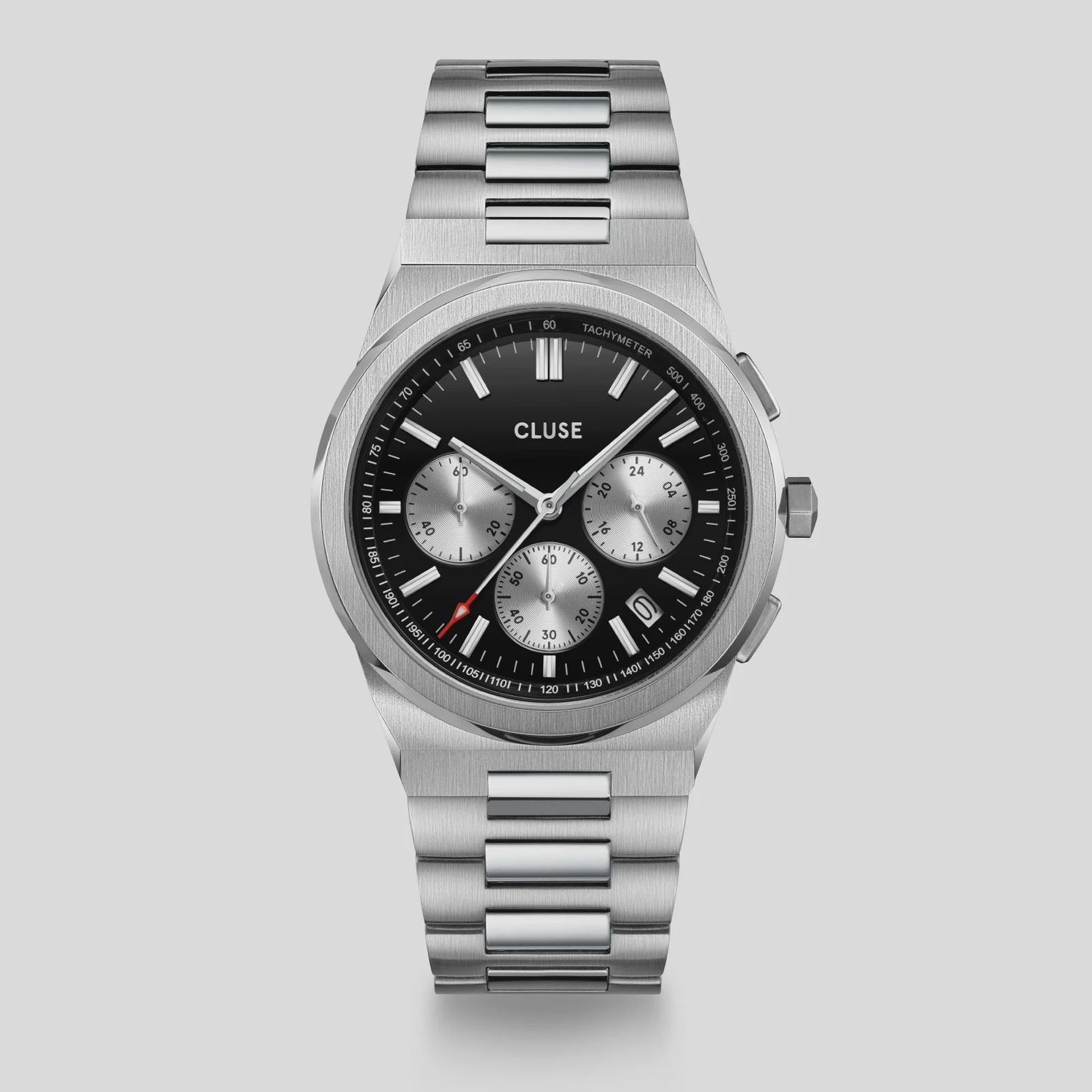 Cluse - Vigoureux Chrono Black/Silver Dial/ Silver Link CW20806