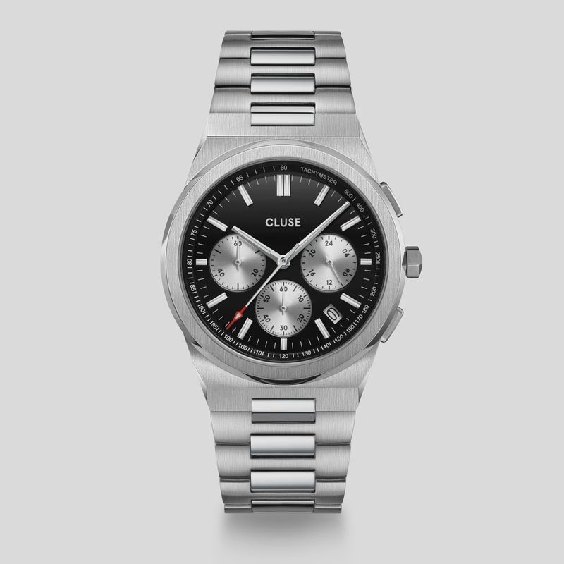 Cluse - Vigoureux Chrono Black/Silver Dial/ Silver Link CW20806
