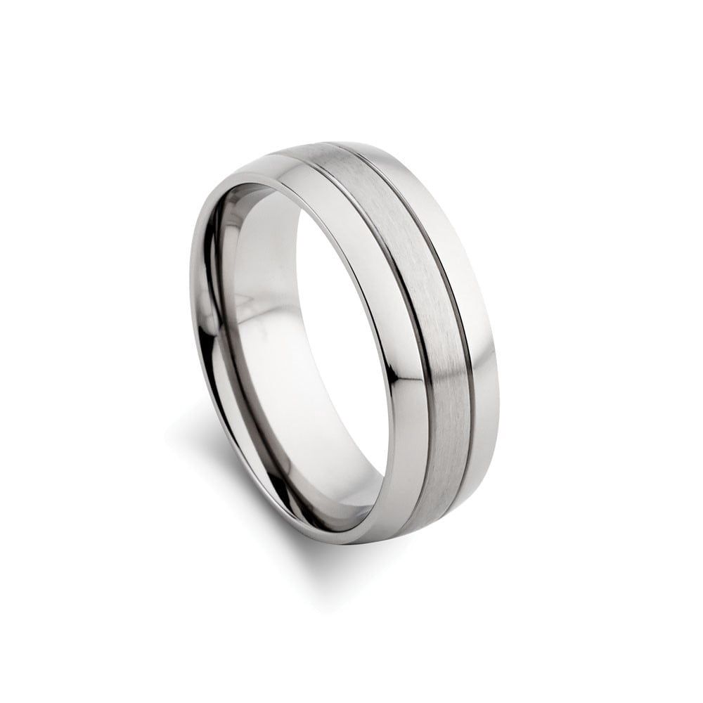 DPI - Blaze stainless steel men's matte and polished wide band ring SSR122