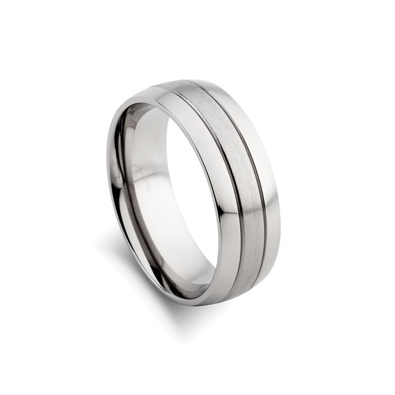 DPI - Blaze stainless steel men's matte and polished wide band ring SSR122