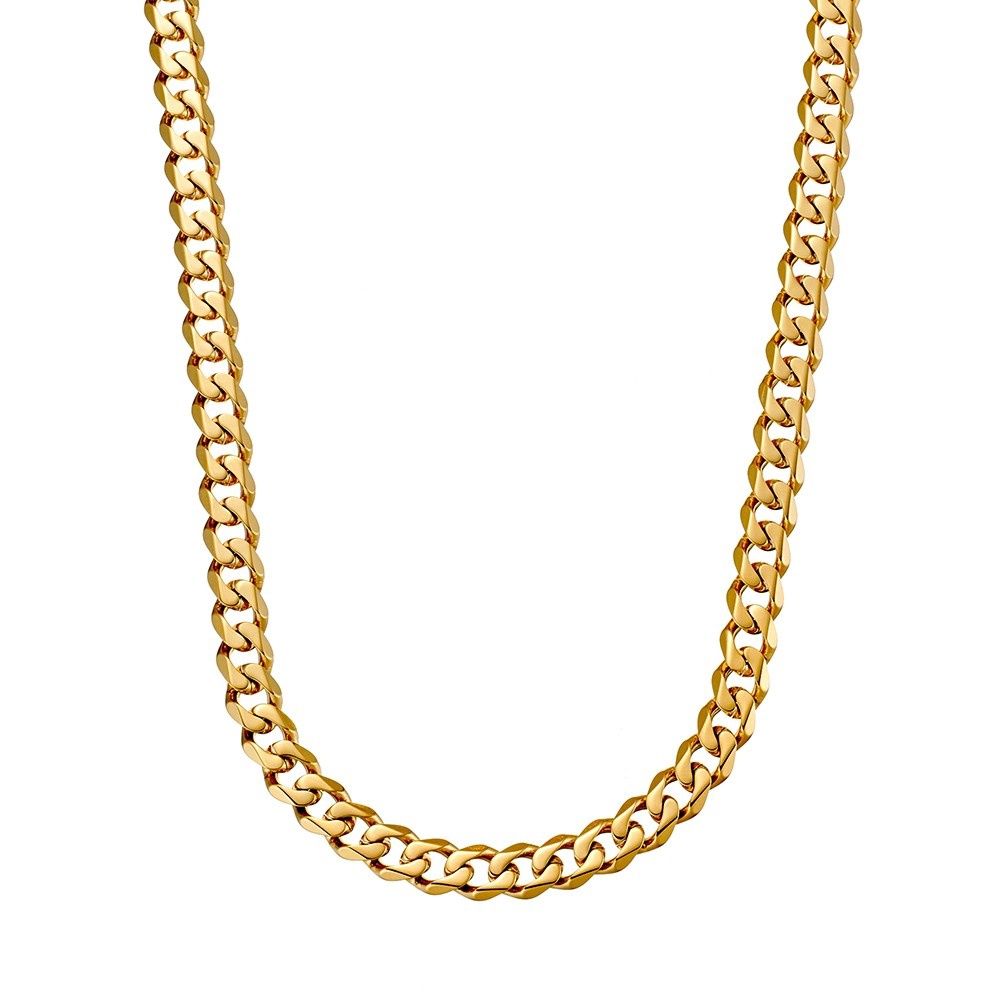 DPI - Blaze Stainless Steel YG plate cuban link chain. Gauge:6mm 60cm SCH29G-60