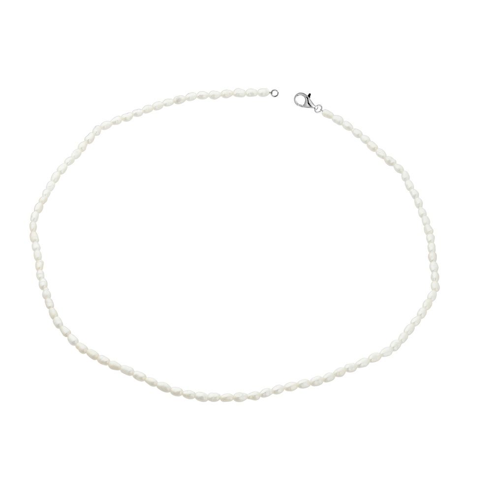 DPI - Freshwater petite rice pearl anklet with sterling silver clasp 24CM AK68-S
