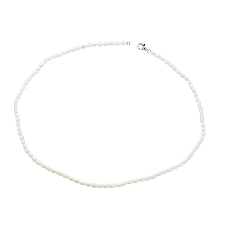 DPI - Freshwater petite rice pearl anklet with sterling silver clasp 24CM AK68-S
