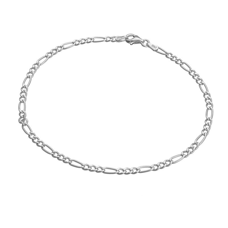 DPI - s/silv 3:1 figaro chain anklet Anklet length approximately 24cm Material: 925 Sterling Silver + e-coat (anti-tarnish technology) AK51-S