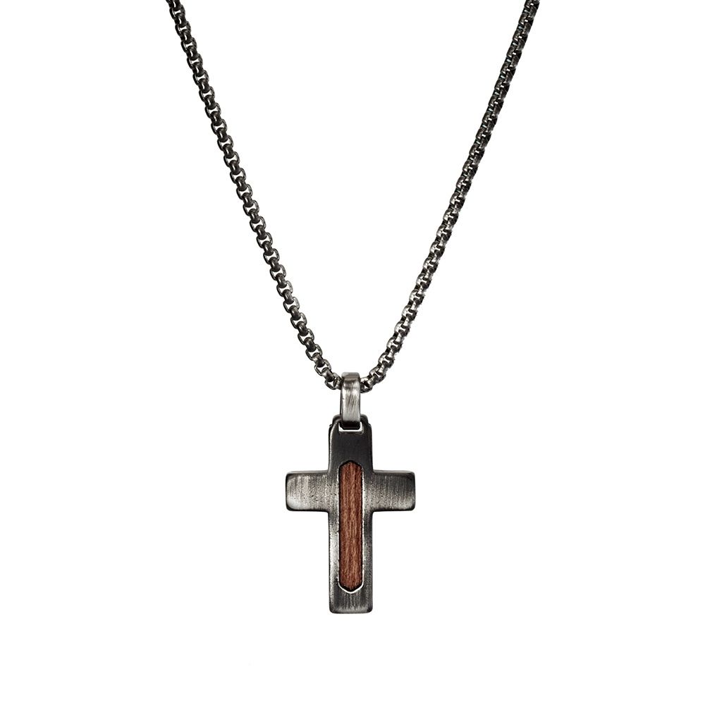 DPI - Blaze St Steel Men's Antique Finish Chain   Cross Pdt N/L SSN138
