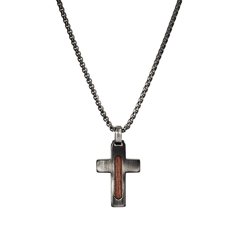 DPI - Blaze St Steel Men's Antique Finish Chain   Cross Pdt N/L SSN138