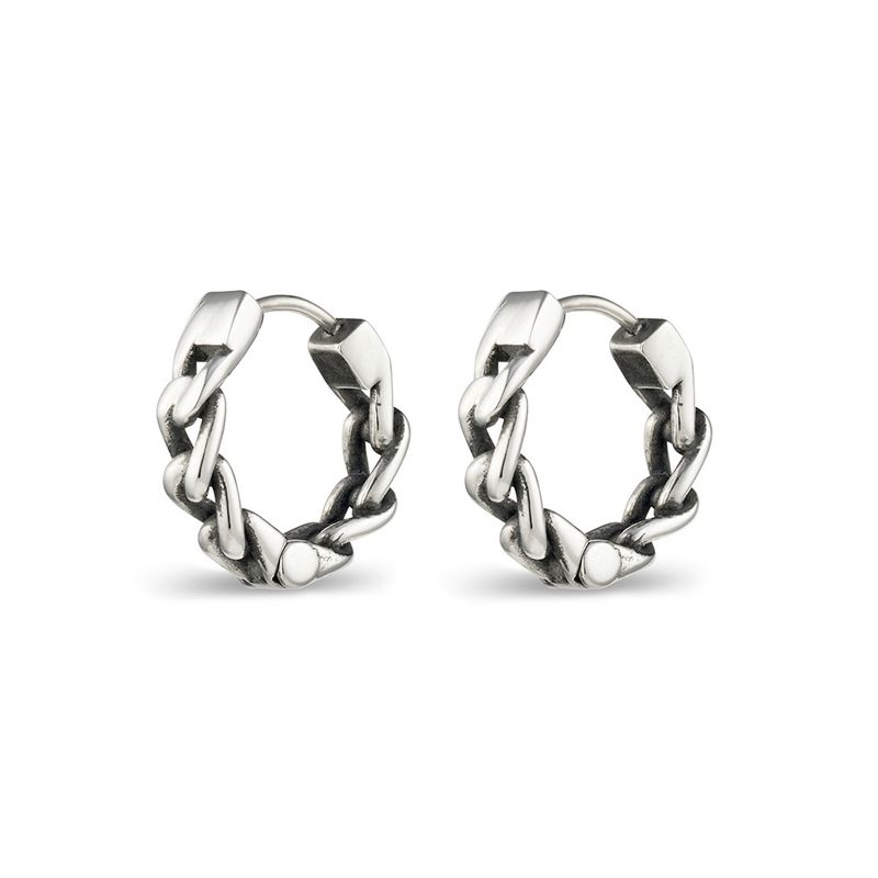 DPI - Blaze stainless steel curb chain link huggie 17 X 4MM SSE104