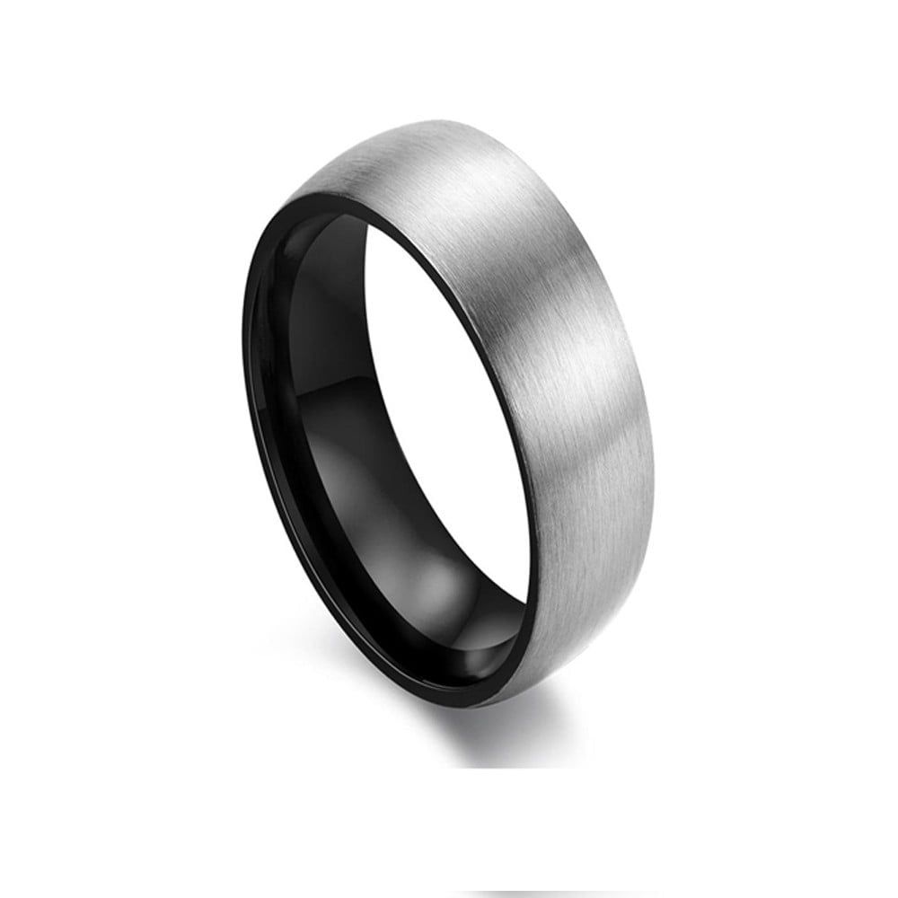 DPI - Blaze stainless steel men's brushed grey ring w/ black inner size 13 SSR230-13