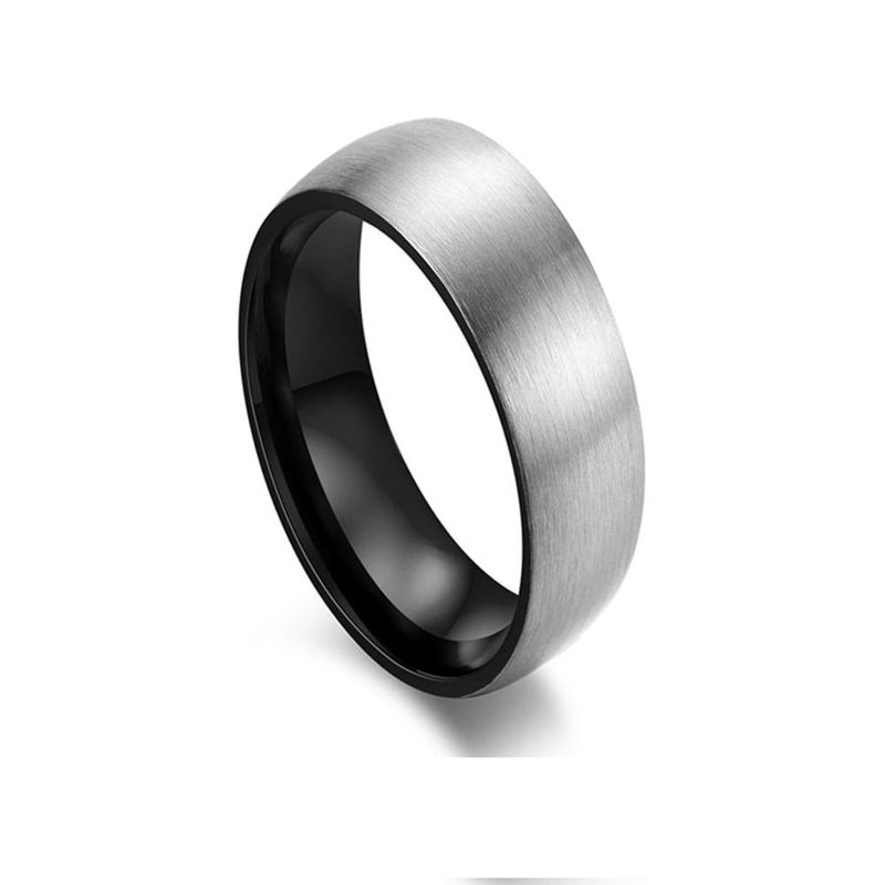 DPI - Blaze stainless steel men's brushed grey ring w/ black inner size 13 SSR230-13