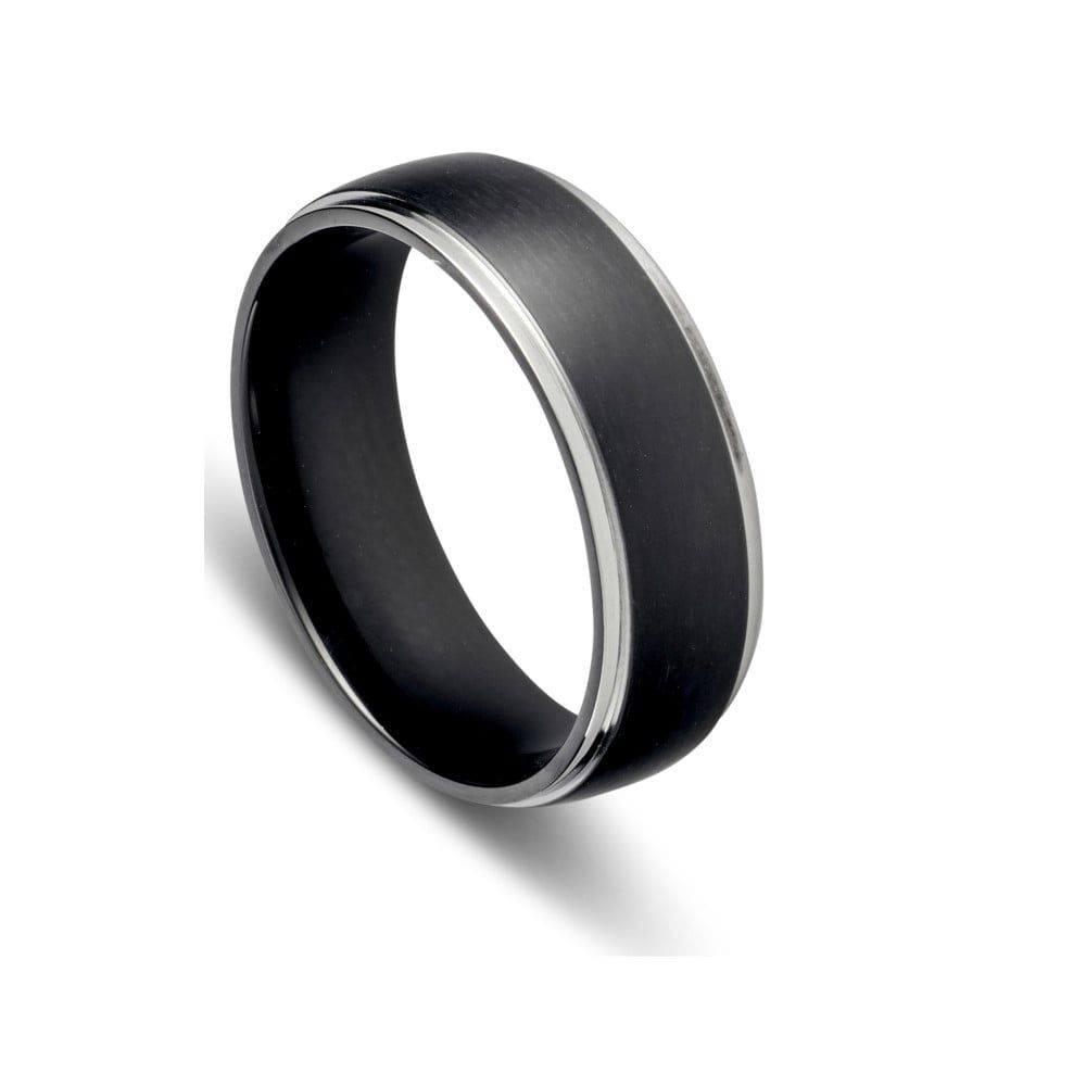 DPI - Blaze Stainless Steel men's black matte ring with steel edging size 11 SSR243-11