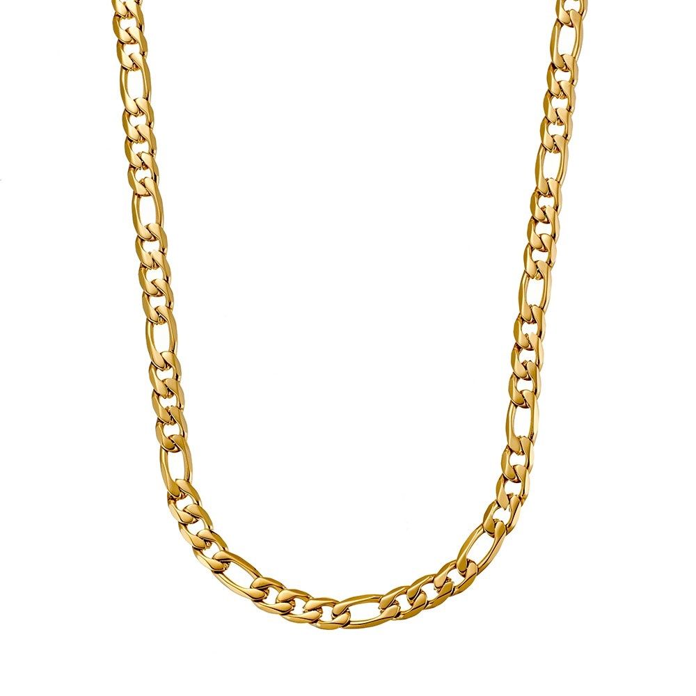 DPI - Blaze stainless steel YG plate 3:1 figaro chain 5mm SSCH9G