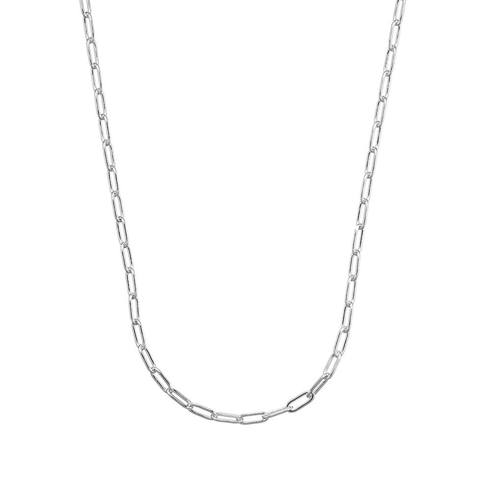 DPI - s/silv 5mm oblong chain link necklace: 42cm + 5cm ext N416S