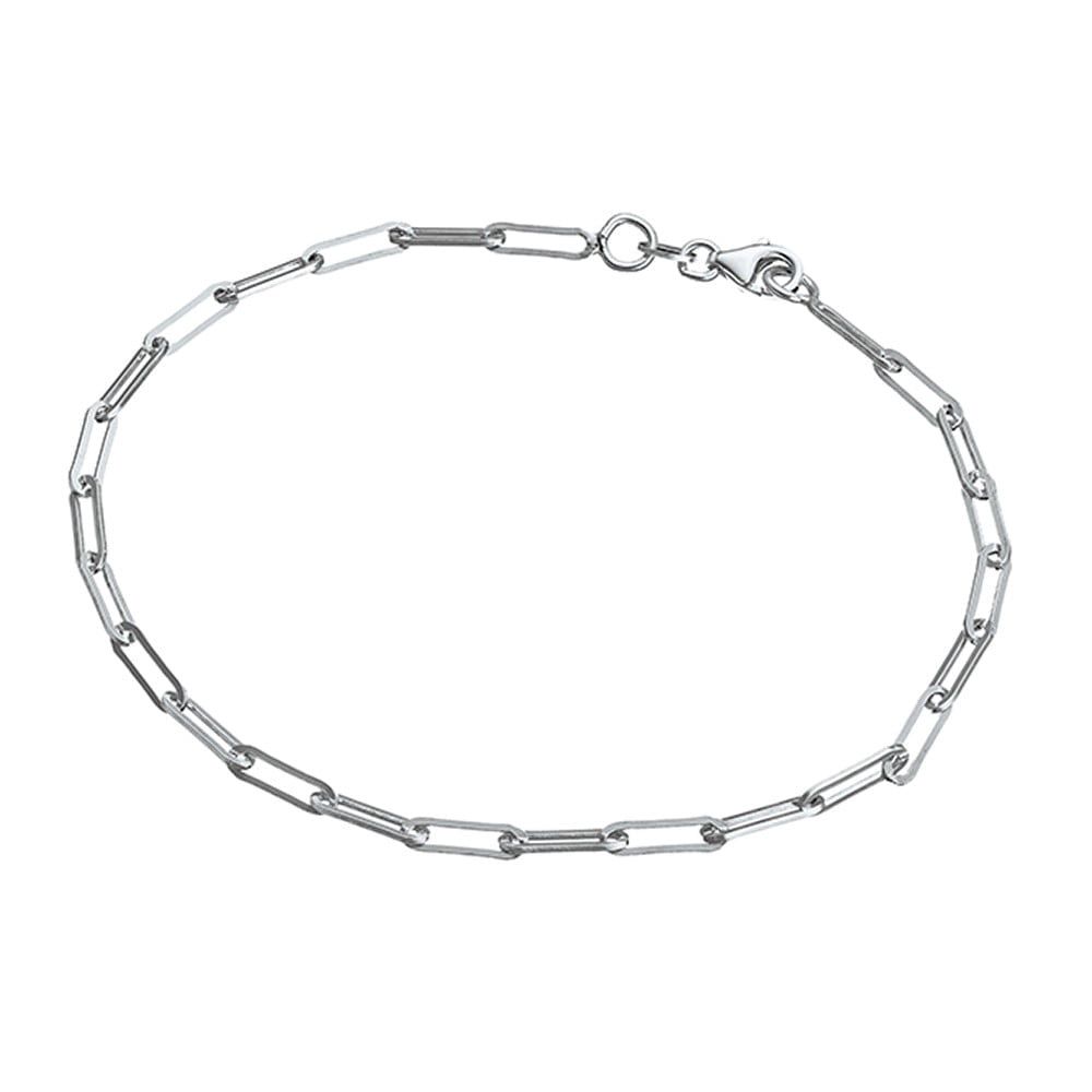DPI - Sterling silver oblong link anklet, 10mm x approx 24CM AK52-S