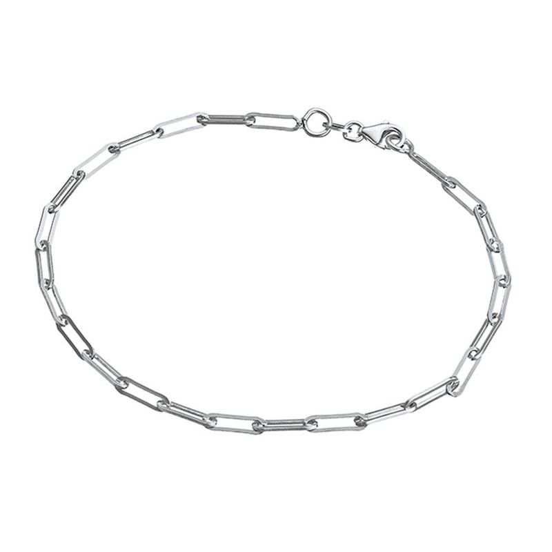 DPI - Sterling silver oblong link anklet, 10mm x approx 24CM AK52-S